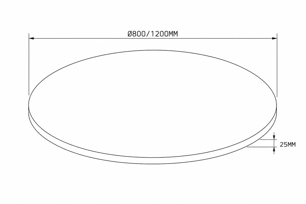 Tafelblad rond wit K001