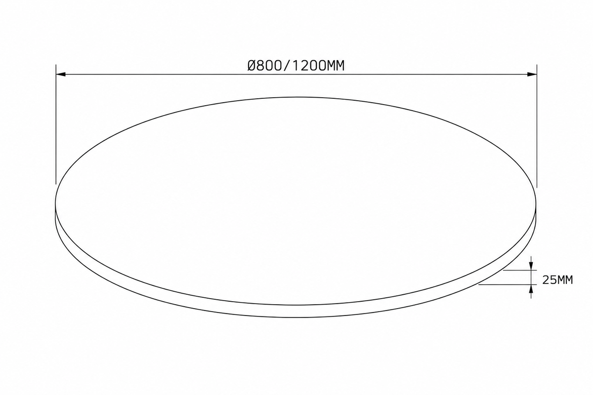 Tafelblad rond wit K001