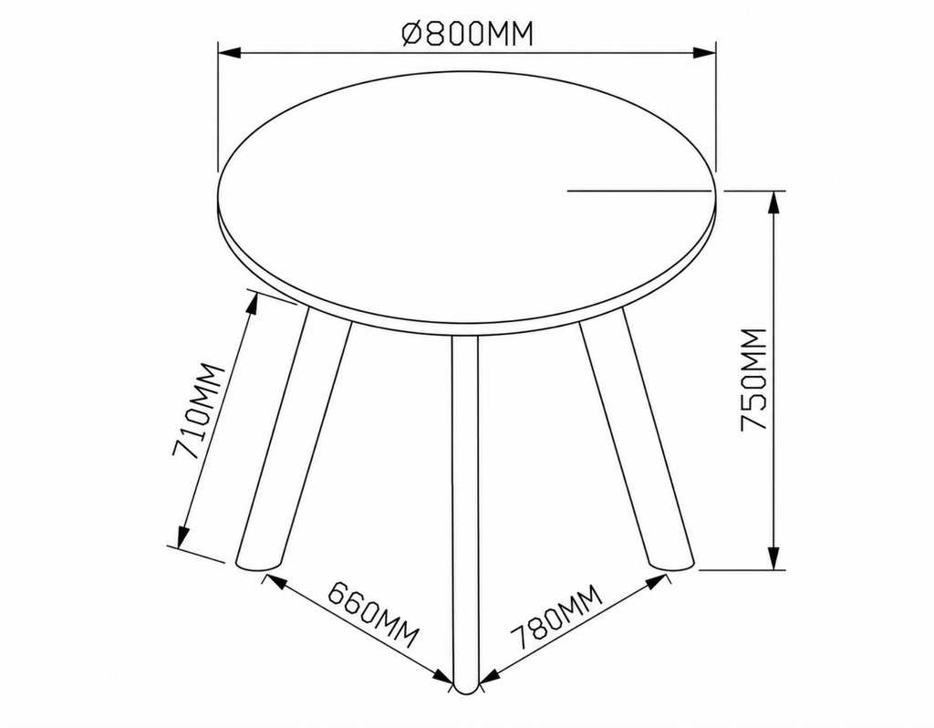 Vergadertafel Modu 80cm Rond