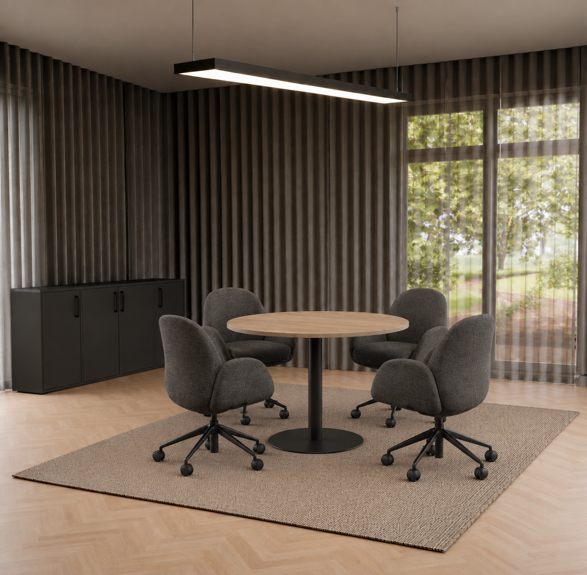 Vergadertafel Kolom 120cm Rond