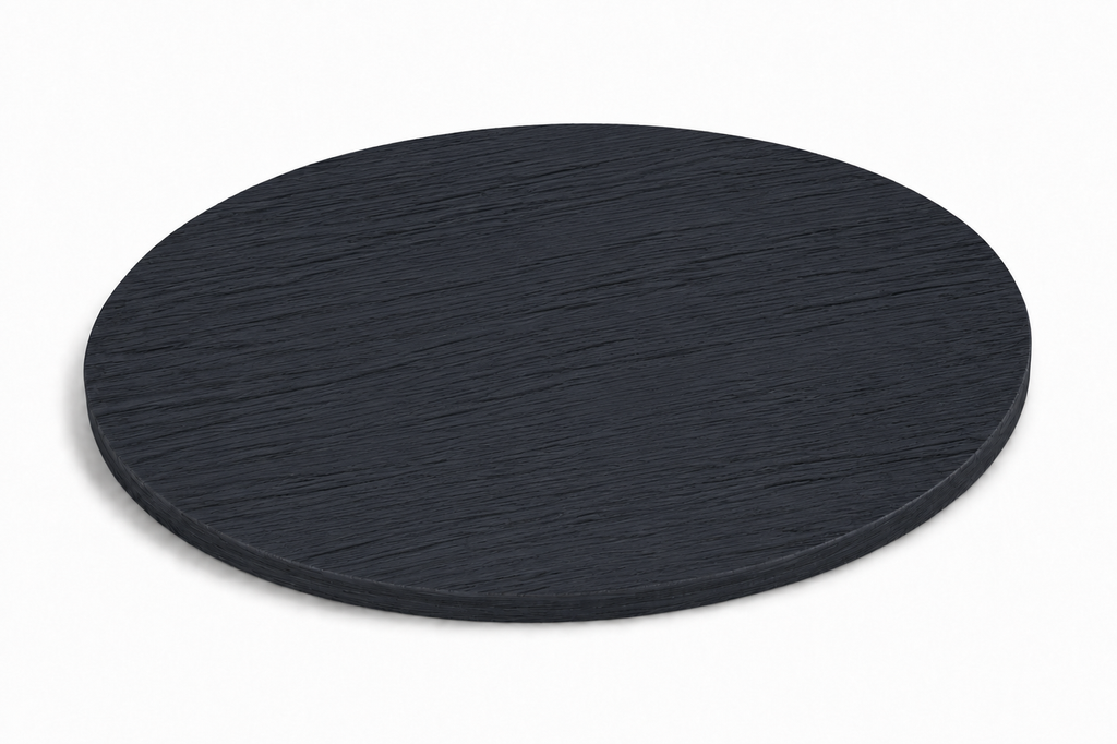 Tafelblad rond zwart eiken K007