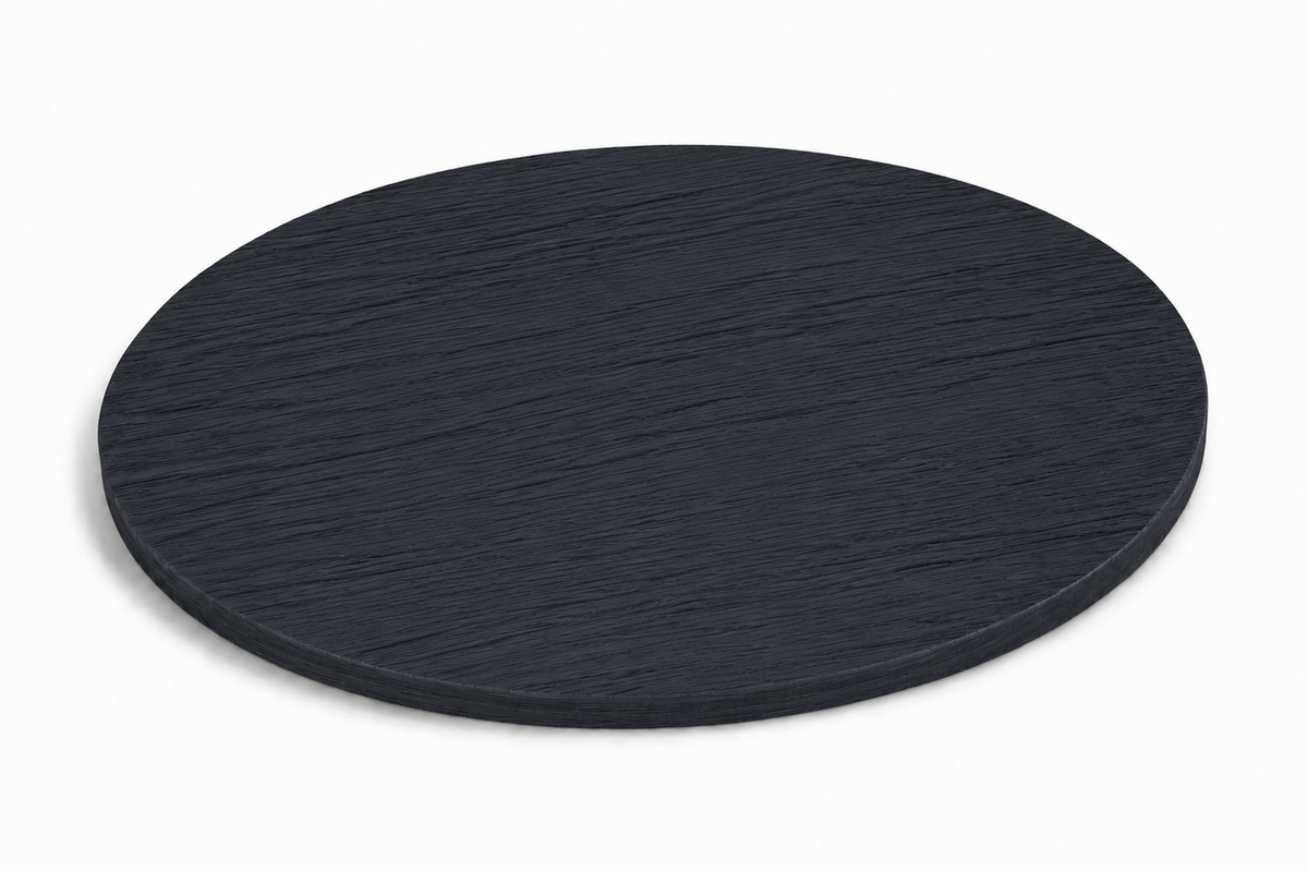 Tafelblad rond zwart eiken K007