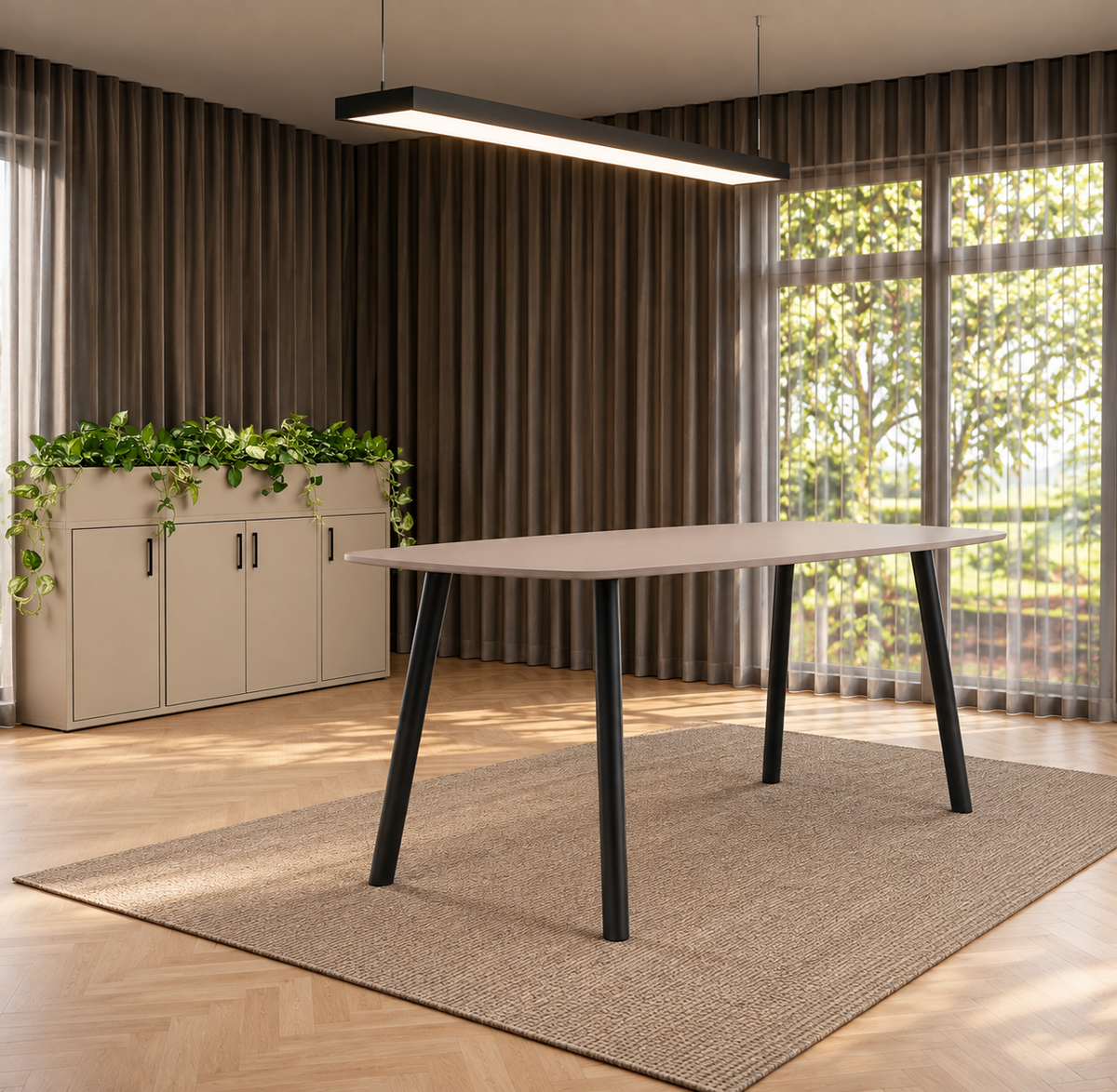Vergadertafel Modu High  240x120cm Deens Ovaal