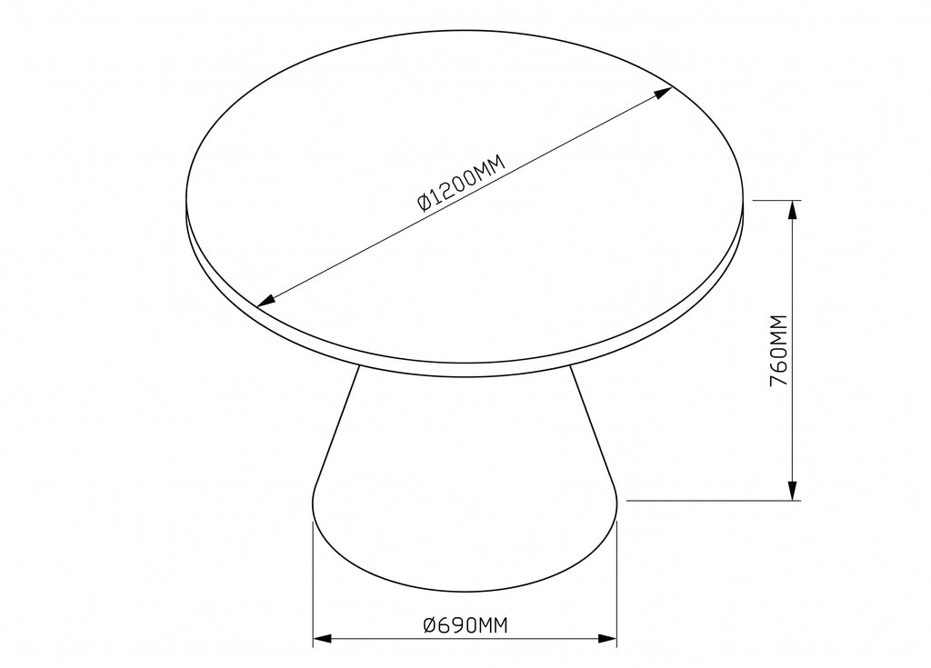 Vergadertafel Cone 120cm