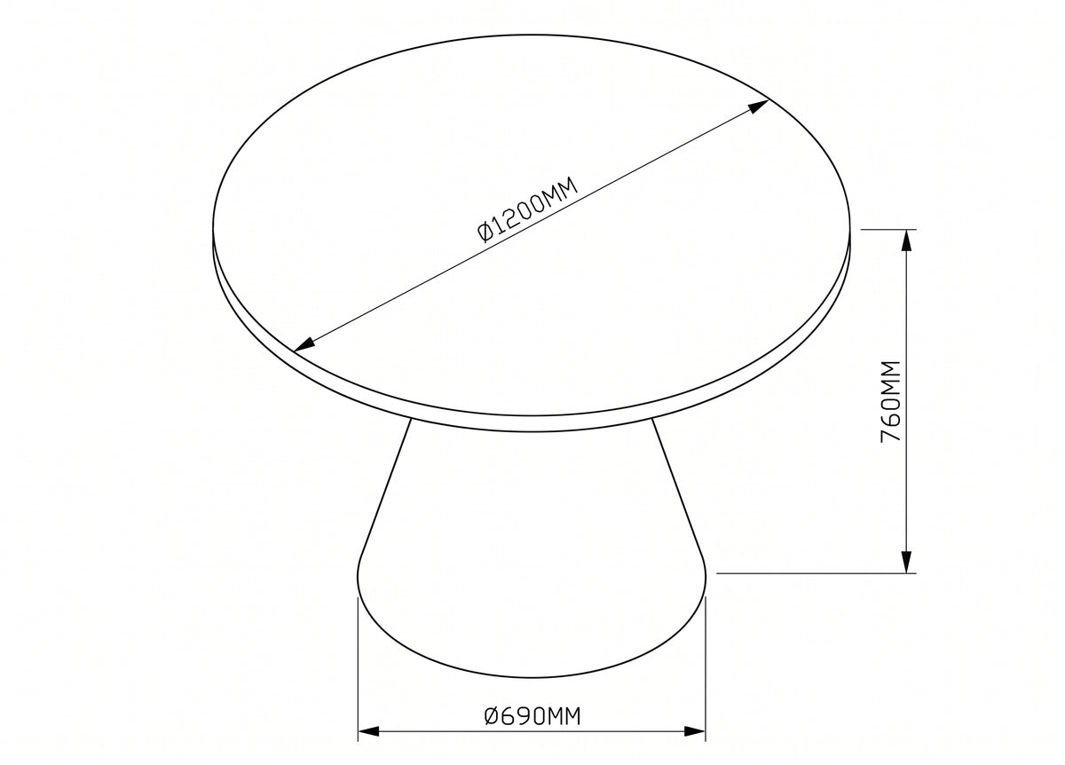 Vergadertafel Cone 120cm